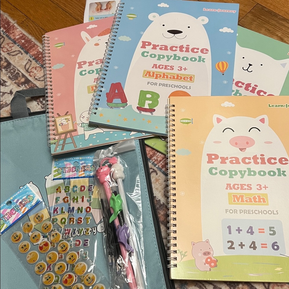 New Learn-Journey Practice Handwriting Copybook Set ages 3-6 Homeschoolers